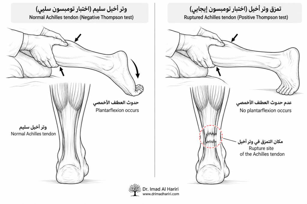 تمزق وتر أخيل: الأعراض والتشخيص والعلاج ومدة التعافي 4 اختبار تومبسون